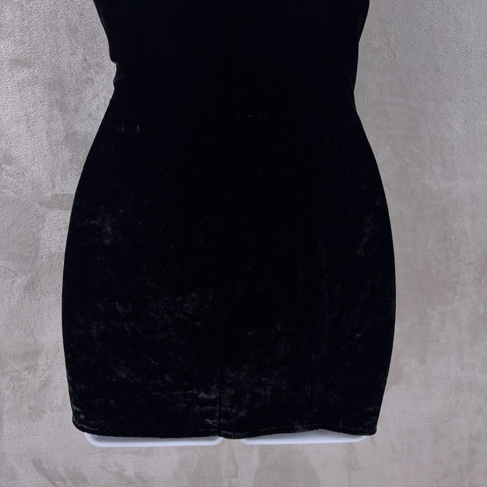 Reformation Laine Velvet Dress Womens Size XS Black Sweetheart Neck Mini - Picture 7 of 7